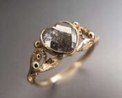 zloty pierscionek z sercem i listkami od lookrecya dream jewelry