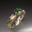 elficki lesny pierscionek zareczynowy z zielonym kamieniem